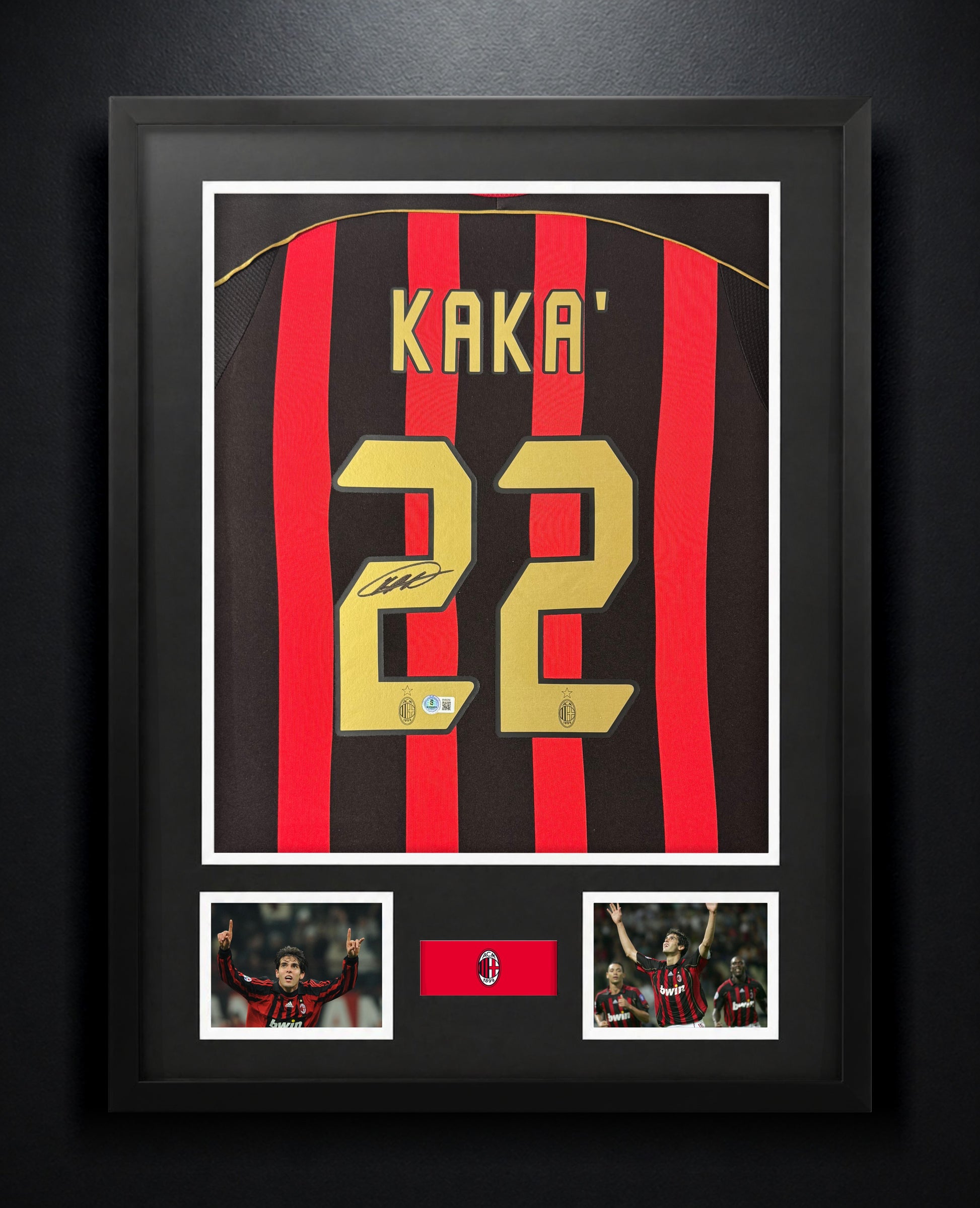 Kaka Signed AC Milan Adidas Jersey Framed Beckett COA - Photo of frame