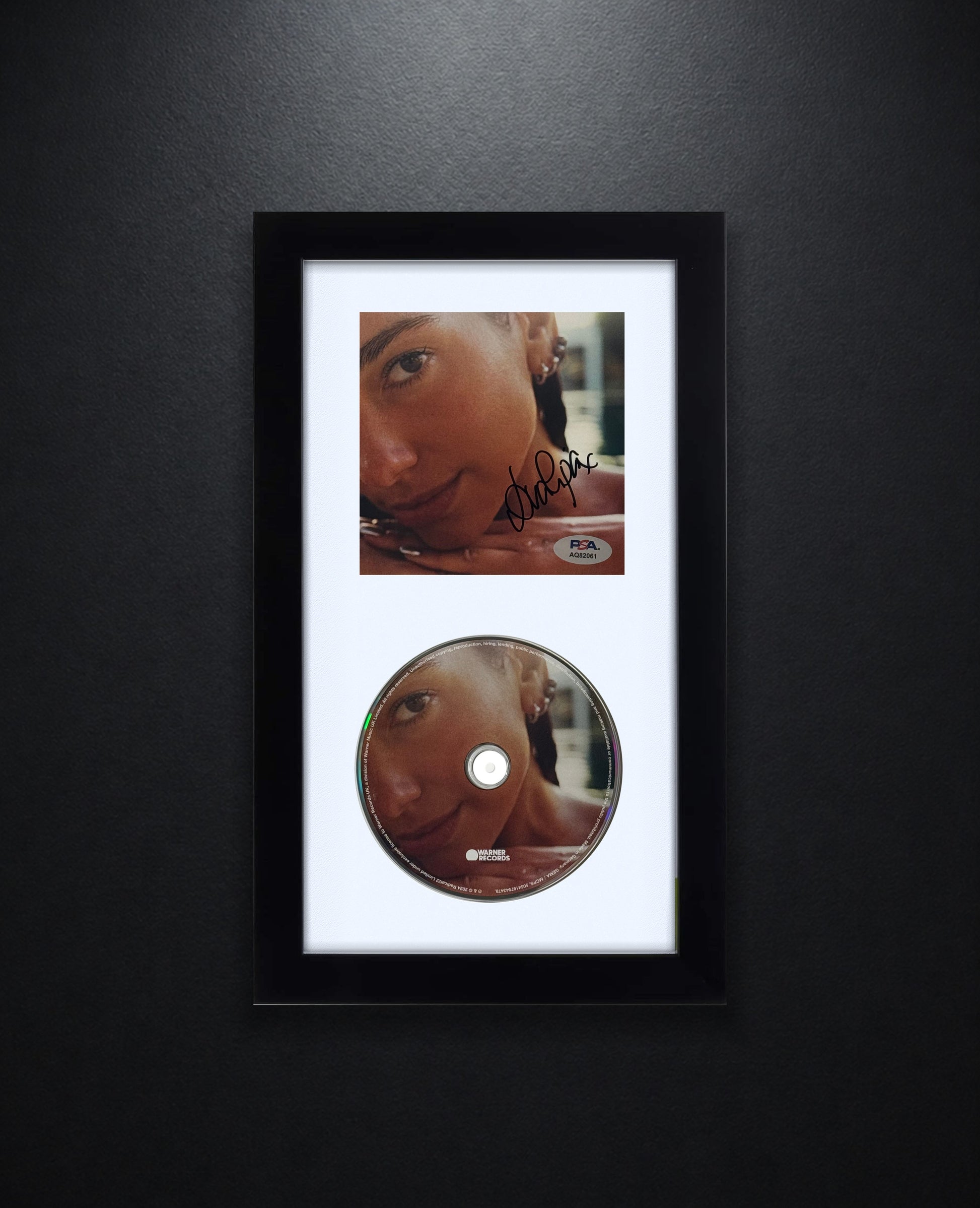 Dua Lipa Signed Radical Optimism CD Insert Framed PSA COA - Photo of frame