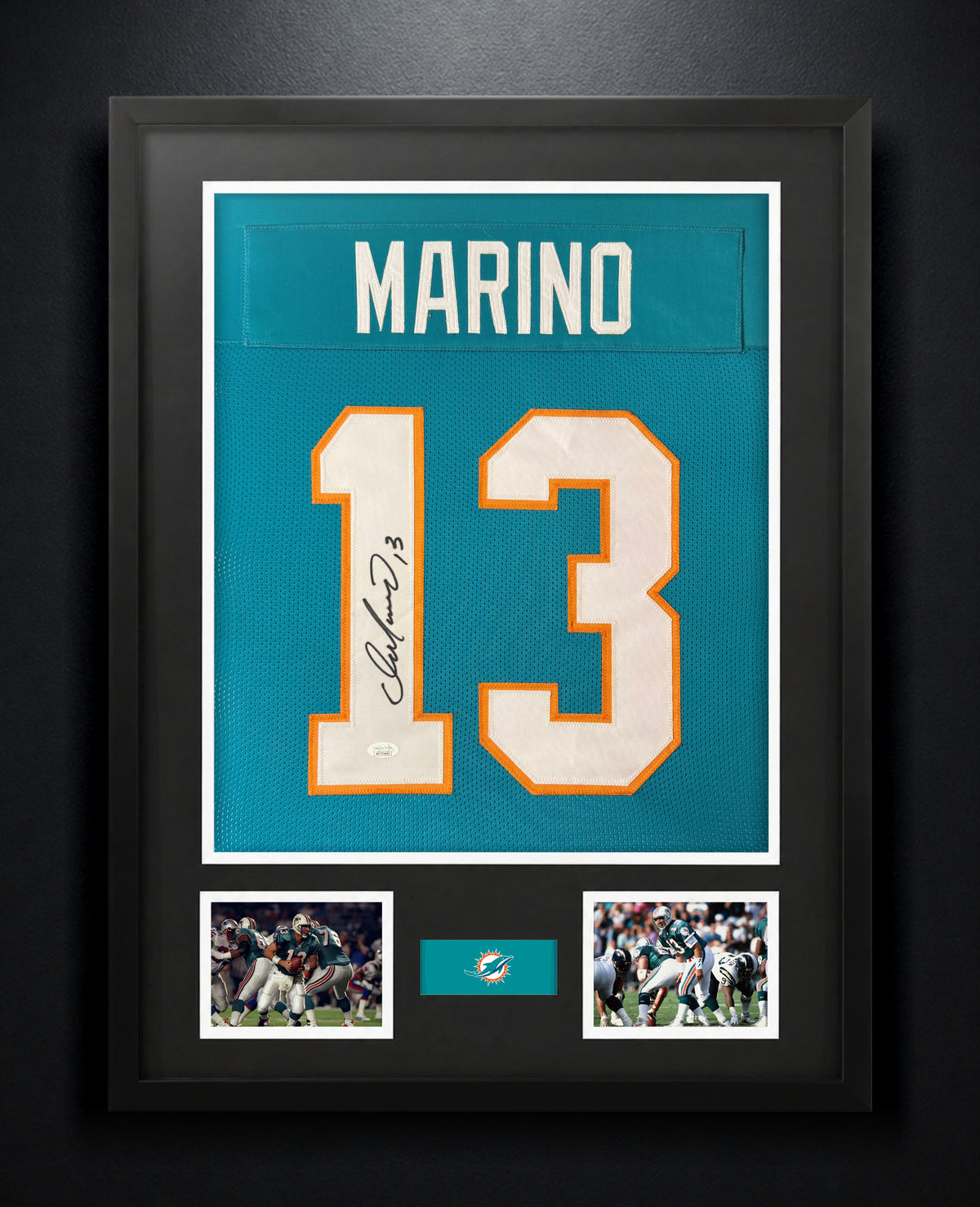 Dan Marino Signed Miami Dolphins Jersey Framed JSA COA - Photo of frame