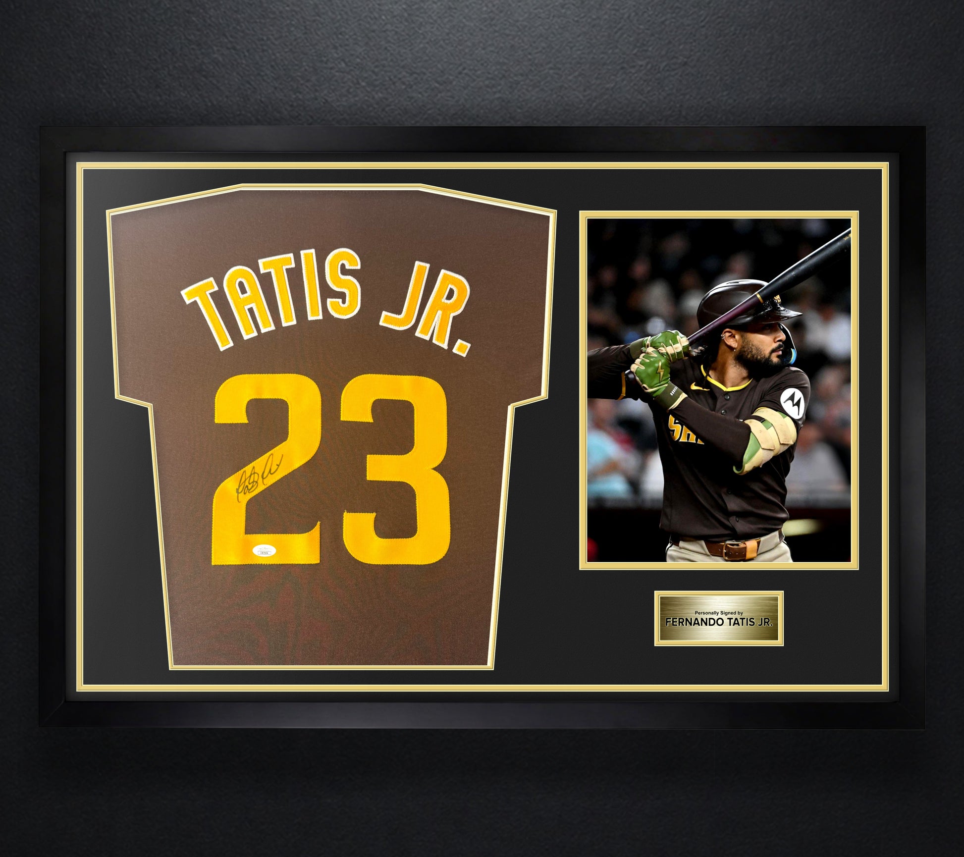 Fernando Tatis Jr. Signed San Diego Padres Jersey Framed JSA COA - Photo of frame