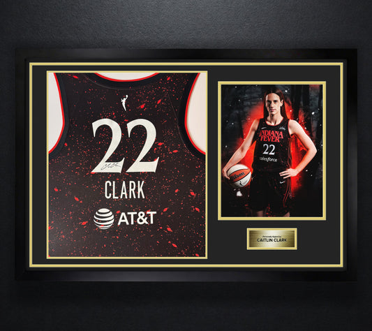 Caitlin Clark Signed Indiana Fever Nike Jersey Framed Beckett COA - Photo of frame