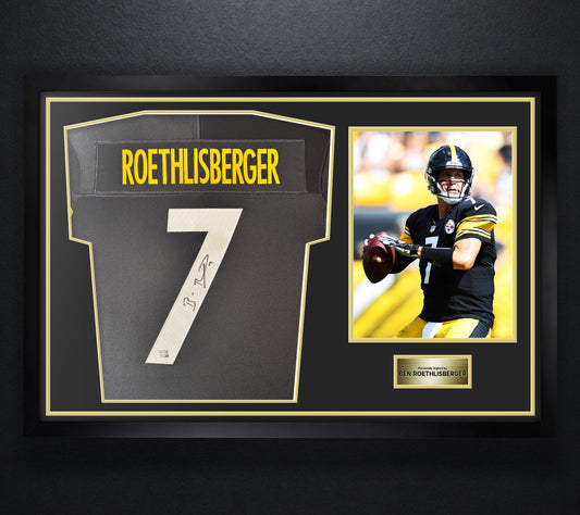 Ben Roethlisberger Signed Pittsburgh Steelers Nike Jersey Framed Fanatics COA - Photo of frame
