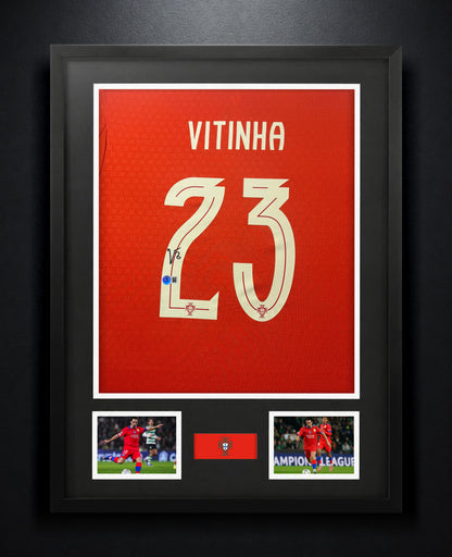 Vitinha Signed Portugal Puma Jersey Framed Beckett COA - Photo of frame