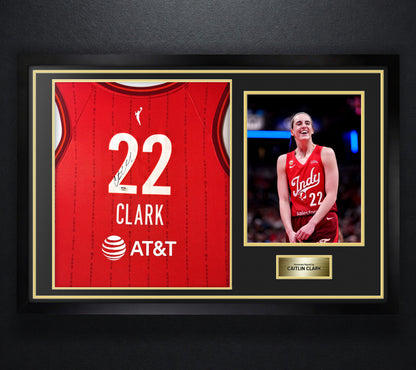 Caitlin Clark Signed Indiana Fever Nike Jersey Framed PSA COA - Photo of frame