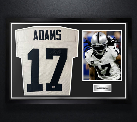 Davante Adams Signed Oakland Raiders Jersey Framed PSA COA - Photo of frame