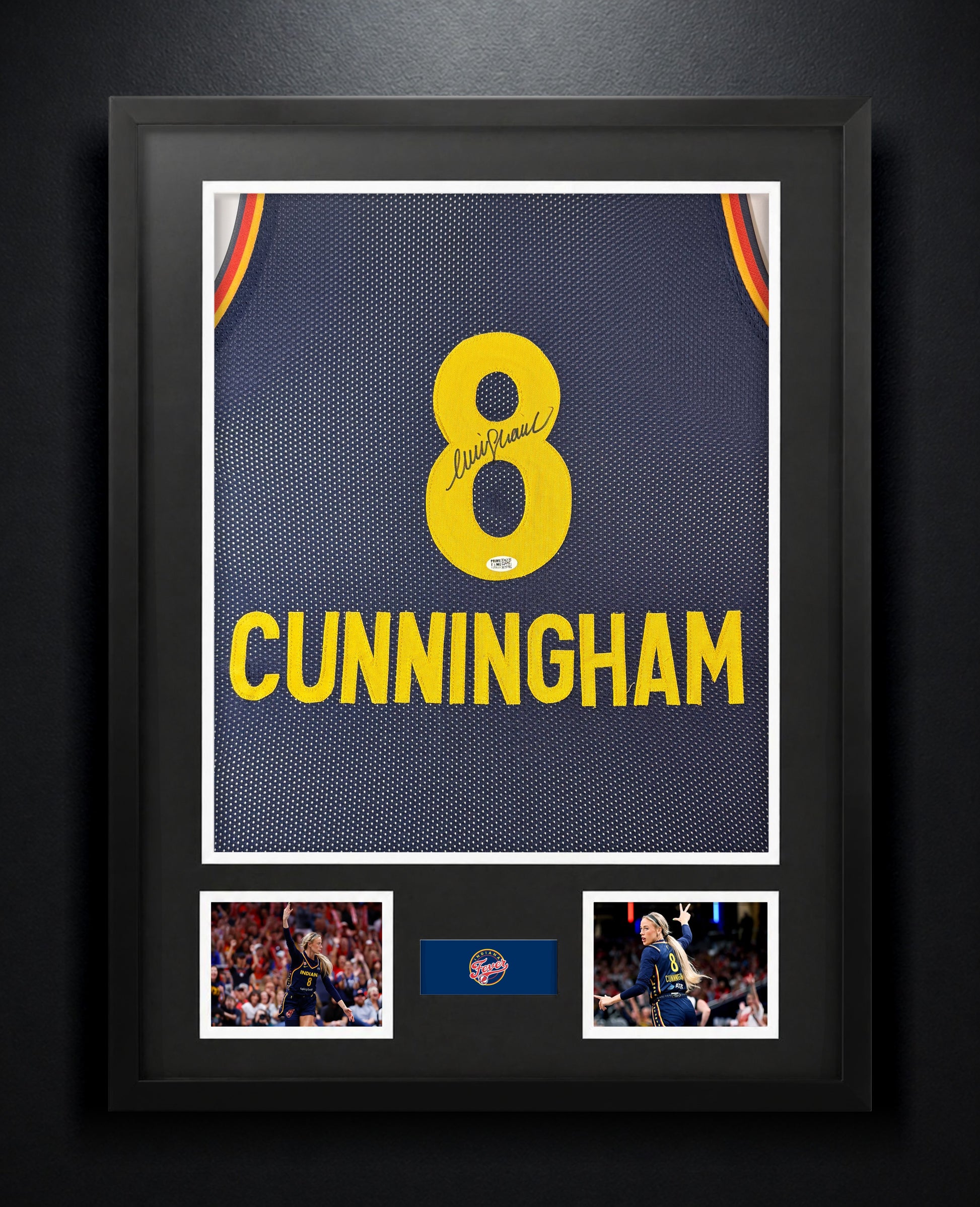 Sophie Cunningham Signed Indiana Fever Jersey Framed Prime Time COA - Photo of frame