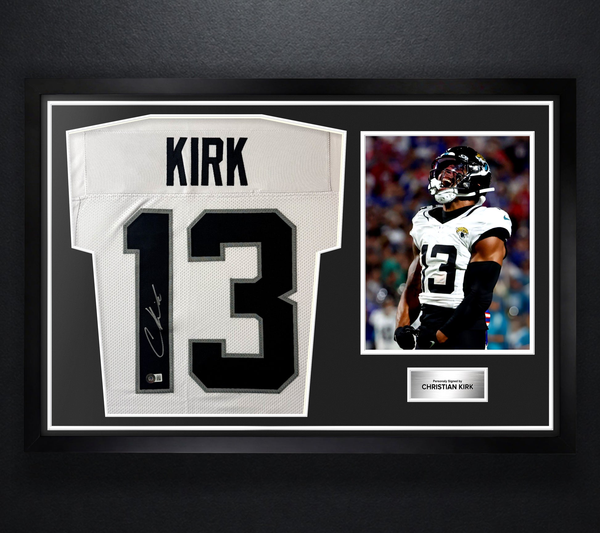 Christian Kirk Signed Jacksonville Jaguars Jersey Framed Beckett COA - Photo of frame