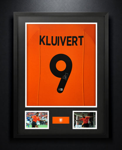 Patrick Kluivert Signed Netherlands Jersey Framed Beckett COA - Photo of frame