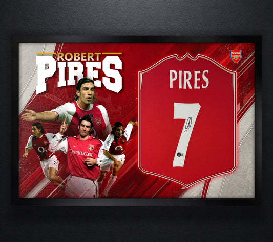 Robert Pires Signed Arsenal Nike Jersey Framed Beckett COA - Photo of frame