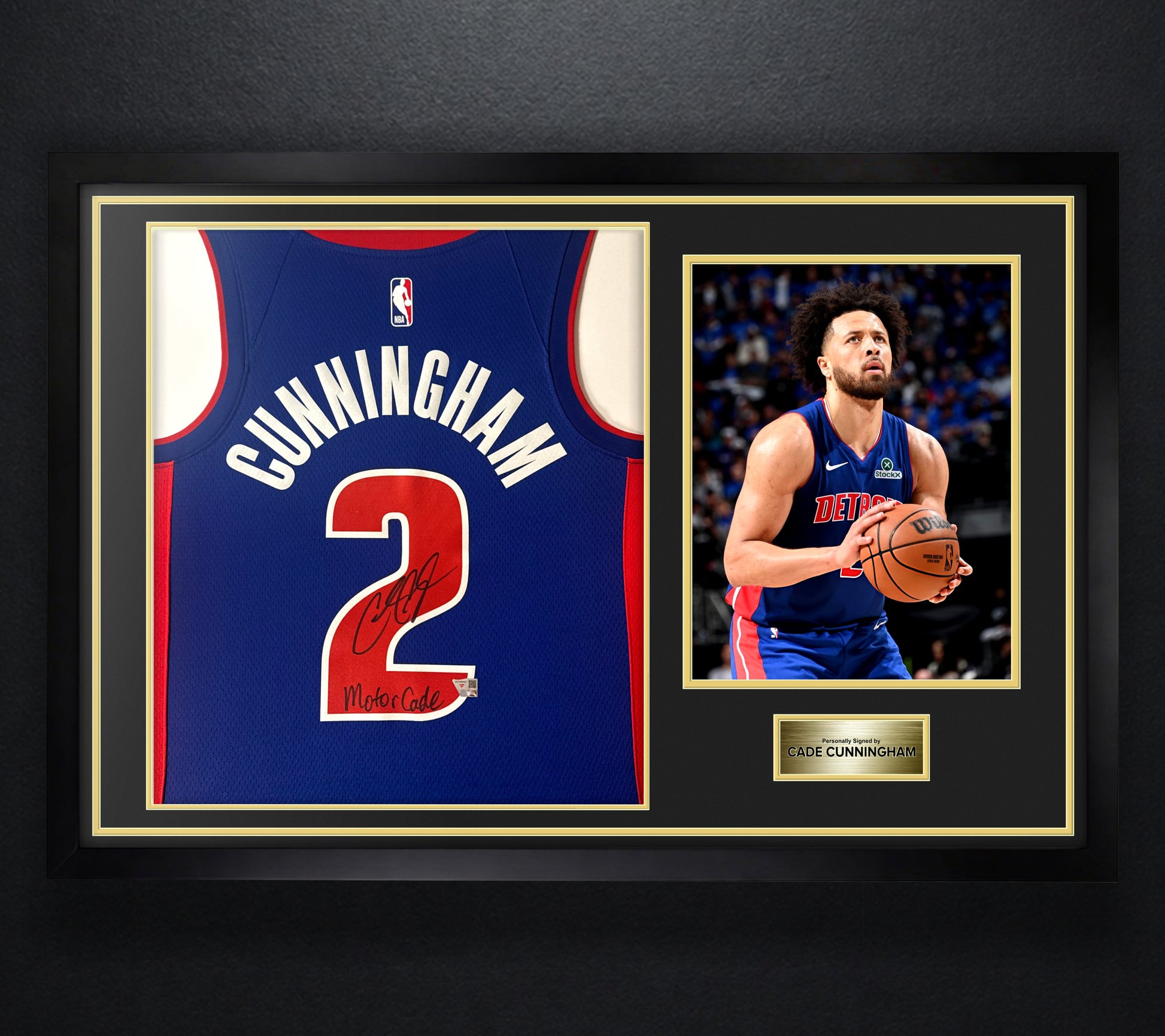 Cade Cunningham Signed Detroit Pistons Nike Jersey Framed Fanatics COA INSCRIBED - Photo of frame