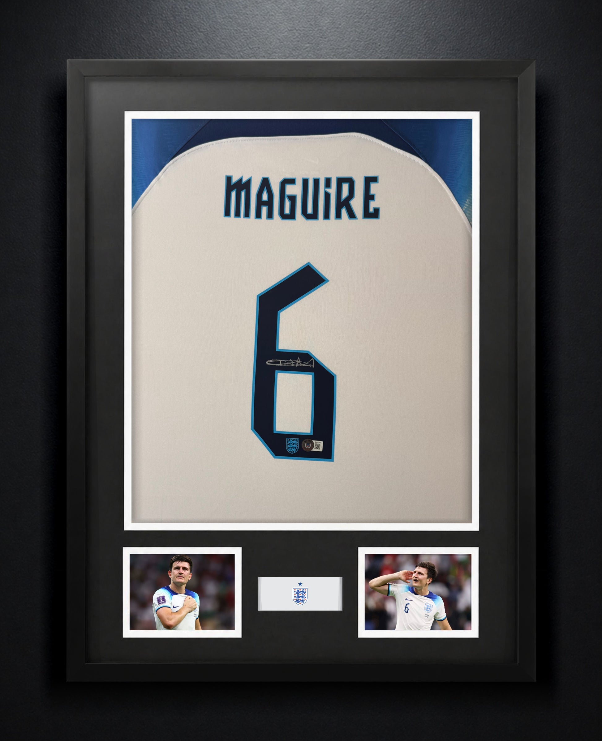 Harry Maguire Signed England Nike Jersey Framed Beckett COA - Photo of frame