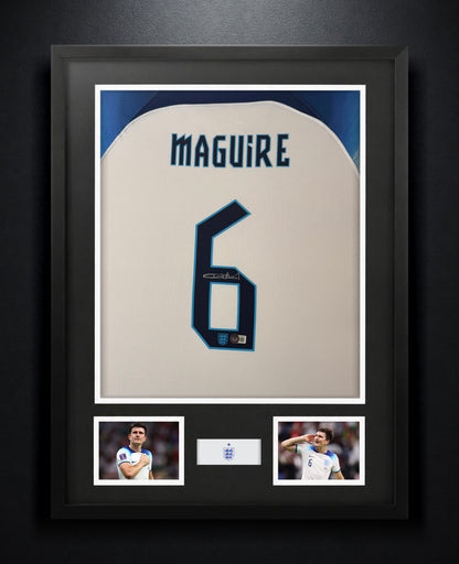 Harry Maguire Signed England Nike Jersey Framed Beckett COA - Photo of frame