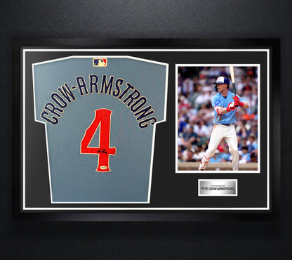 Pete Crow-Armstrong Signed Chicago Cubs Nike Jersey Framed JSA COA - Photo of frame