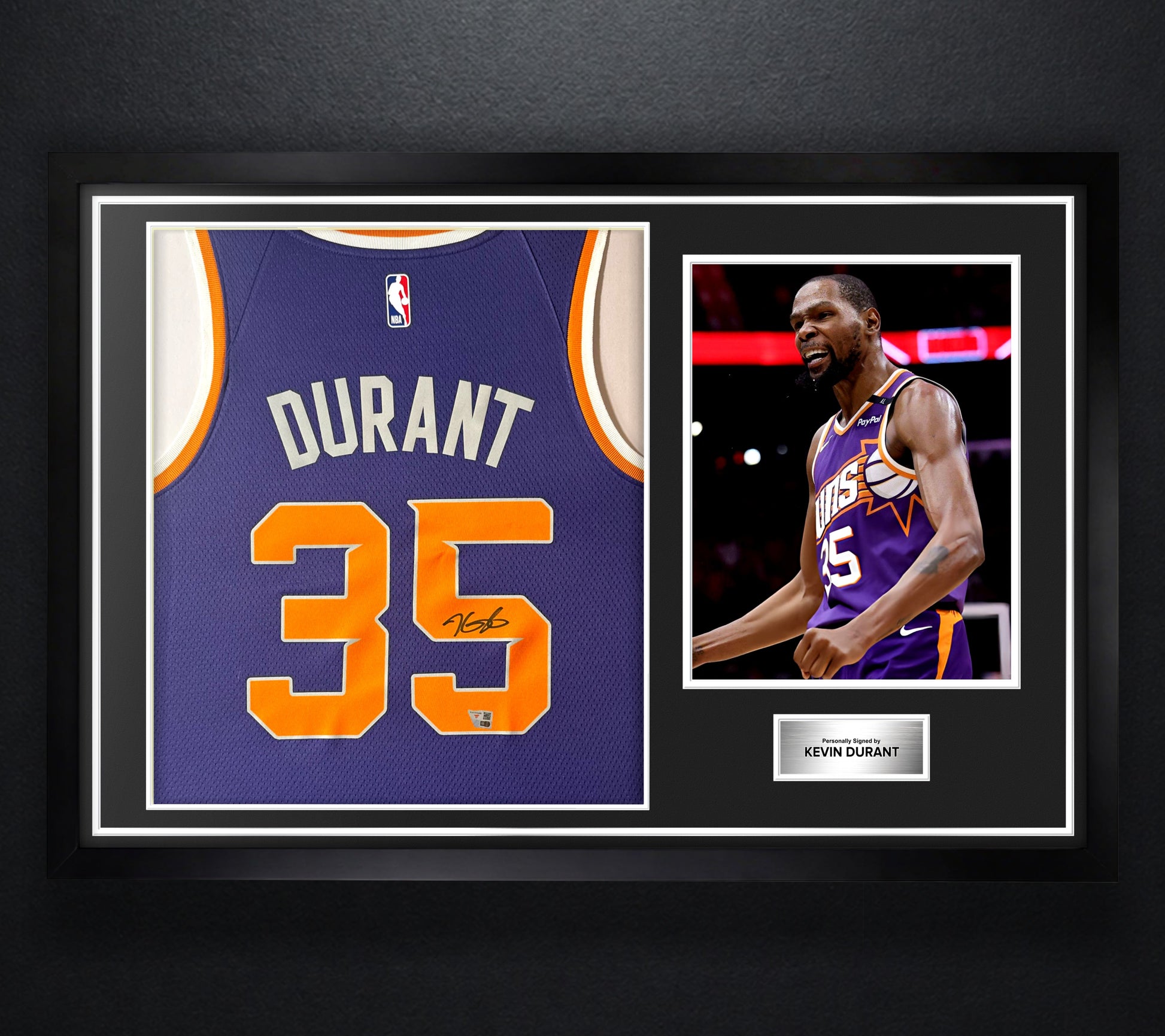 Kevin Durant Signed Phoenix Suns Nike Jersey Framed Fanatics COA - Photo of frame
