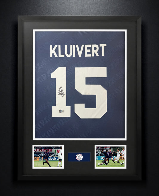 Patrick Kluivert Signed Ajax Umbro Jersey Framed Beckett COA - Photo of frame