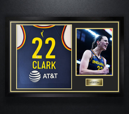 Caitlin Clark Signed Indiana Fever Nike Jersey Framed PSA COA - Photo of frame