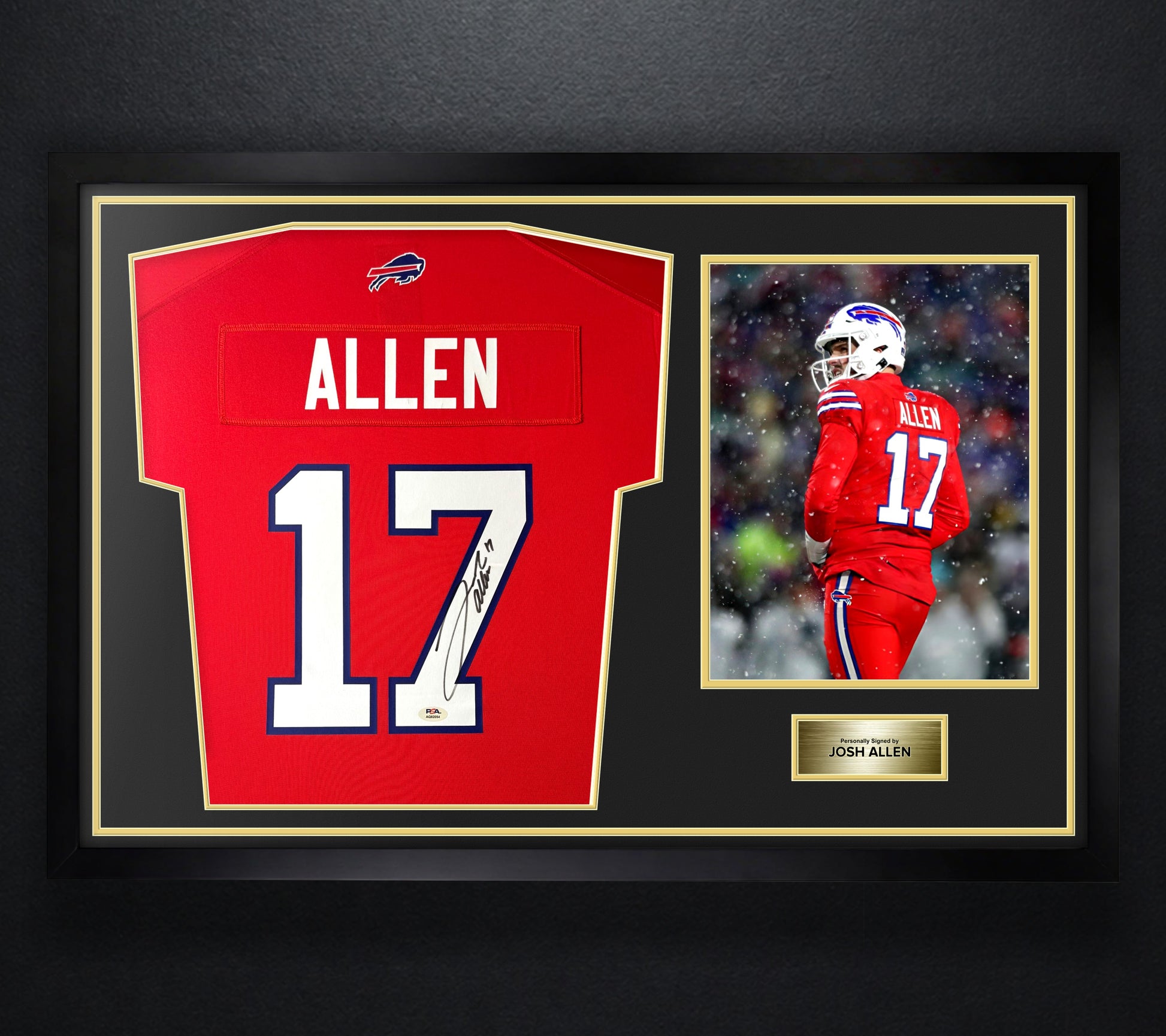 Josh Allen Signed Buffalo Bills Nike Jersey Framed Beckett & PSA COA - Photo of frame