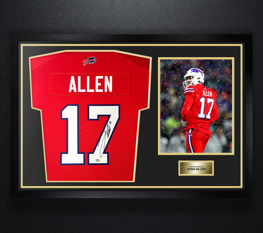 Josh Allen Signed Buffalo Bills Nike Jersey Framed Beckett & PSA COA - Photo of frame