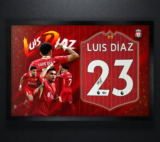 Luis Diaz Signed Liverpool Nike Jersey Framed Beckett COA - Photo of frame