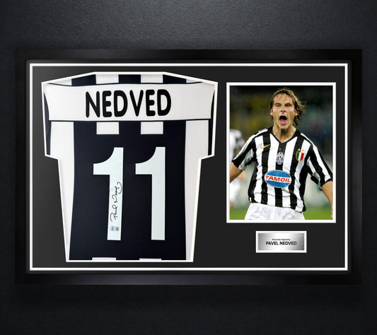 Pavel Nedved Signed Juventus Lotto Jersey Framed Beckett COA - Photo of frame