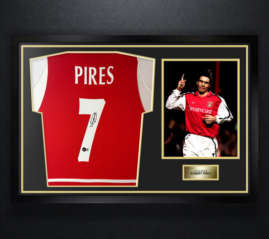 Robert Pires Signed Arsenal Nike Jersey Framed Beckett COA - Photo of frame
