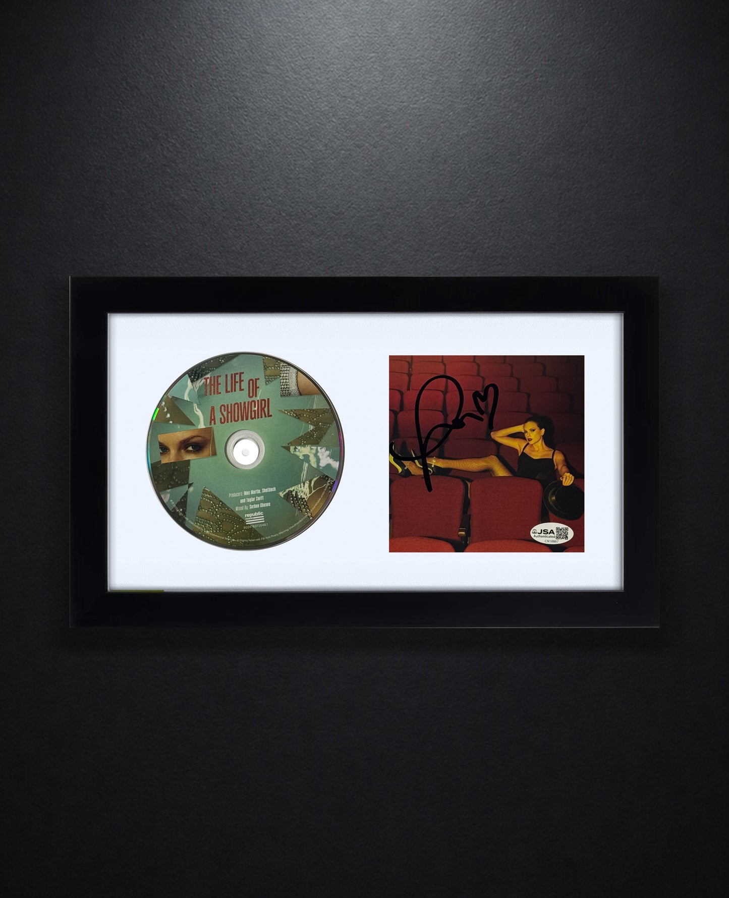 Taylor Swift Signed The Life Of A Showgirl #4 CD Insert Framed JSA COA - Photo of frame