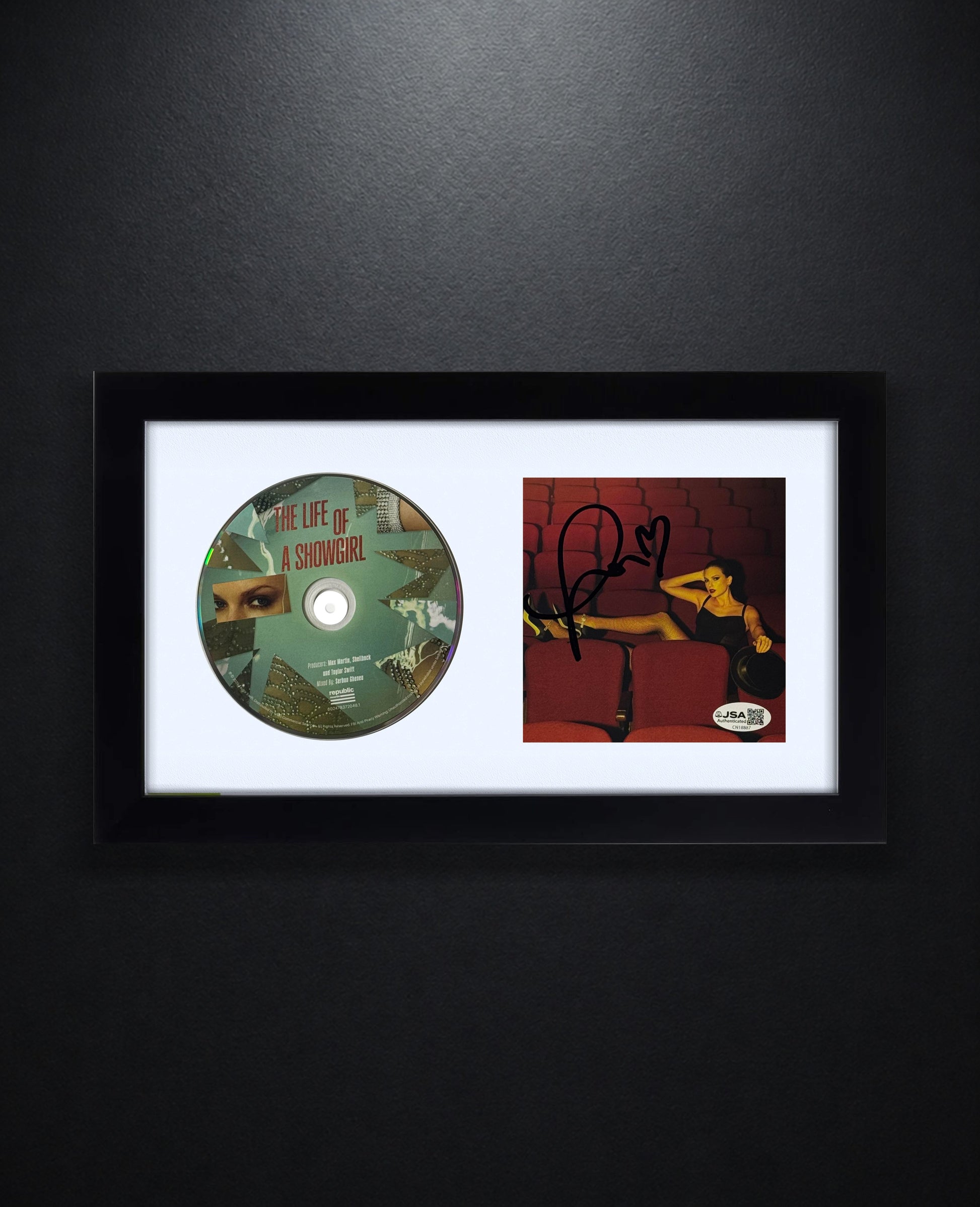 Taylor Swift Signed The Life Of A Showgirl #4 CD Insert Framed JSA COA - Photo of frame