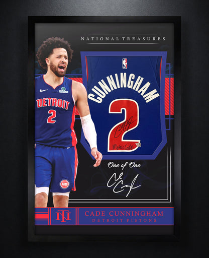 Cade Cunningham Signed Detroit Pistons Nike  Jersey Framed Fanatics COA INSCRIBED - Photo of frame