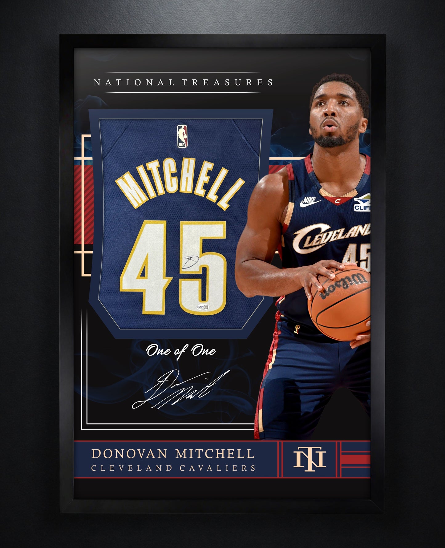 Donovan Mitchell Signed Cleveland Cavaliers Nike Jersey Framed JSA COA - Photo of frame
