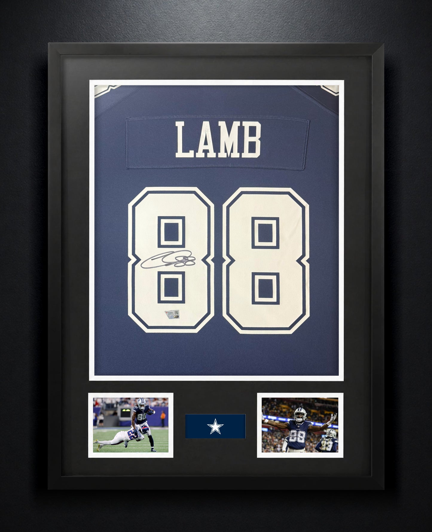 CeeDee Lamb Signed Dallas Cowboys Nike Jersey Framed Fanatics COA - Photo of frame