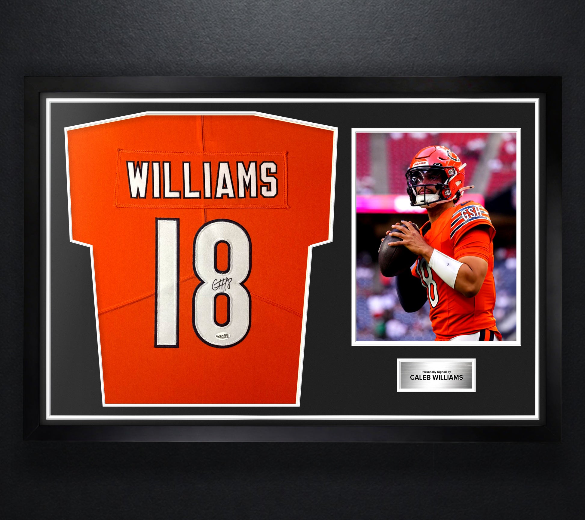 Caleb Williams Signed Chicago Bears Nike Jersey Framed JSA COA - Photo of frame