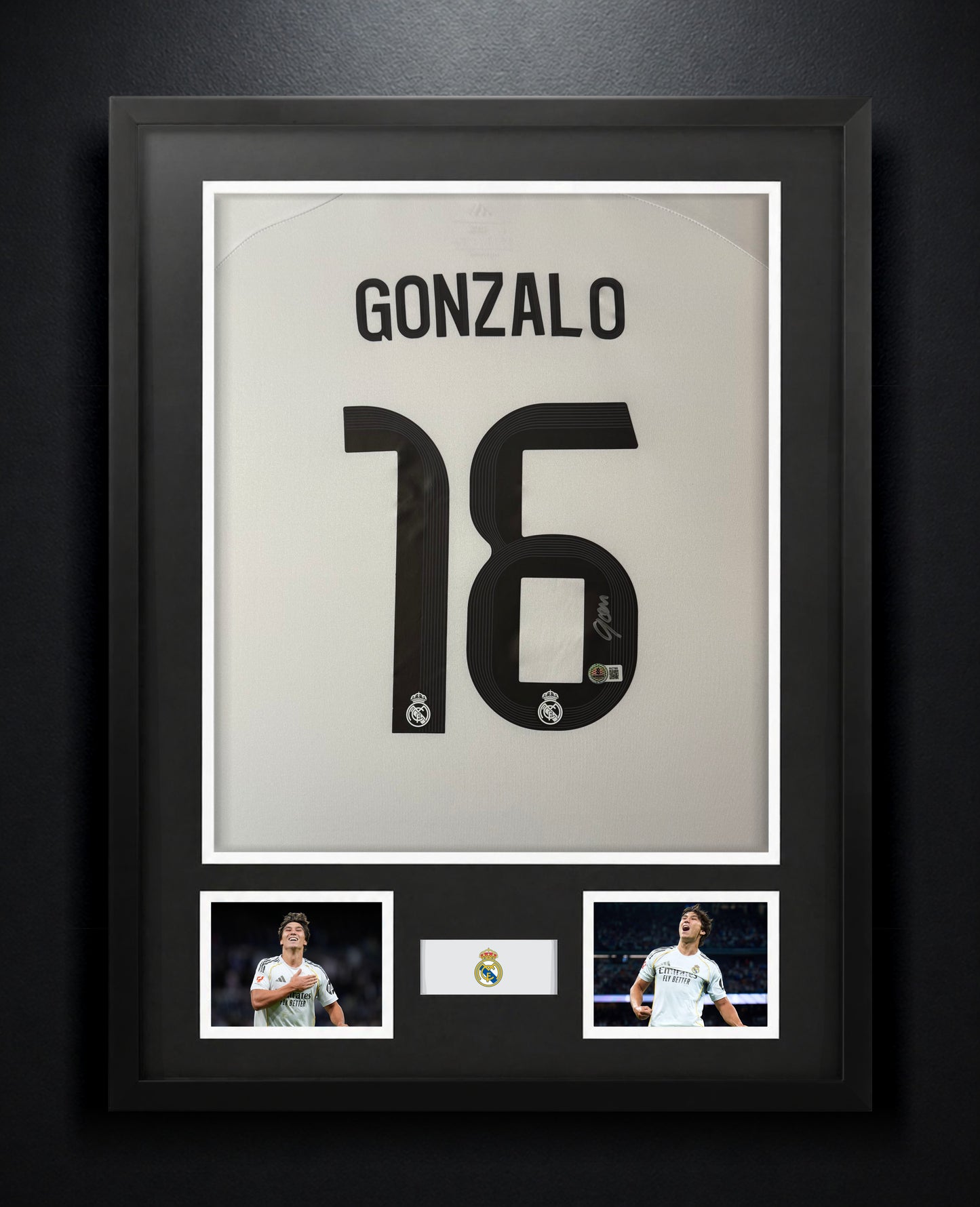 Gonzalo Garcia Signed Real Madrid Adidas Jersey Framed Beckett COA - Photo of frame