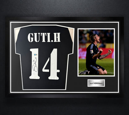 Guti Hernandez Signed Real Madrid Adidas Jersey Framed Beckett COA - Photo of frame