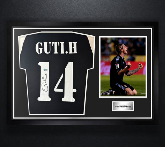 Guti Hernandez Signed Real Madrid Adidas Jersey Framed Beckett COA - Photo of frame