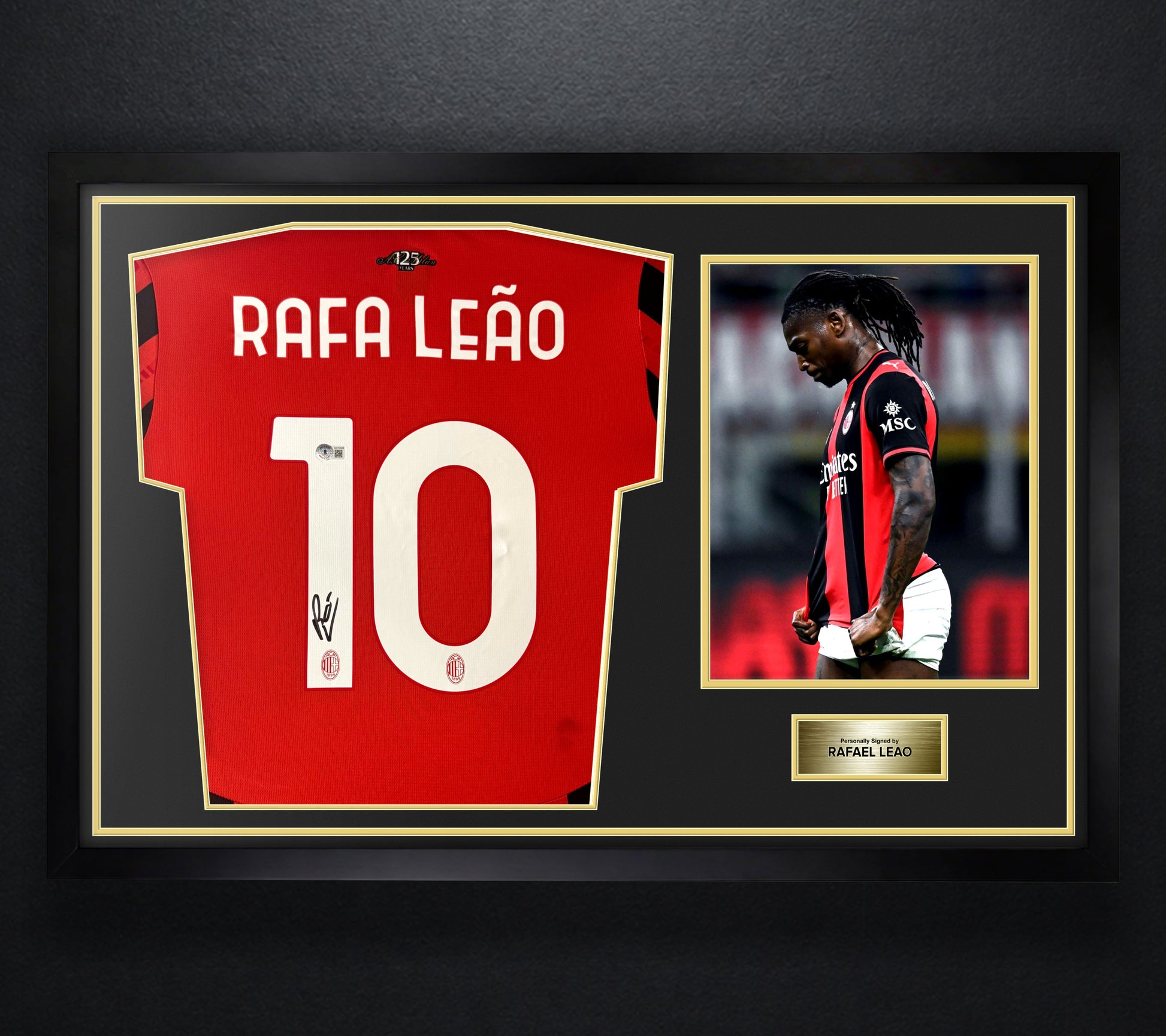 Rafael Leao Signed AC Milan Puma Jersey Framed Beckett COA - Photo of frame