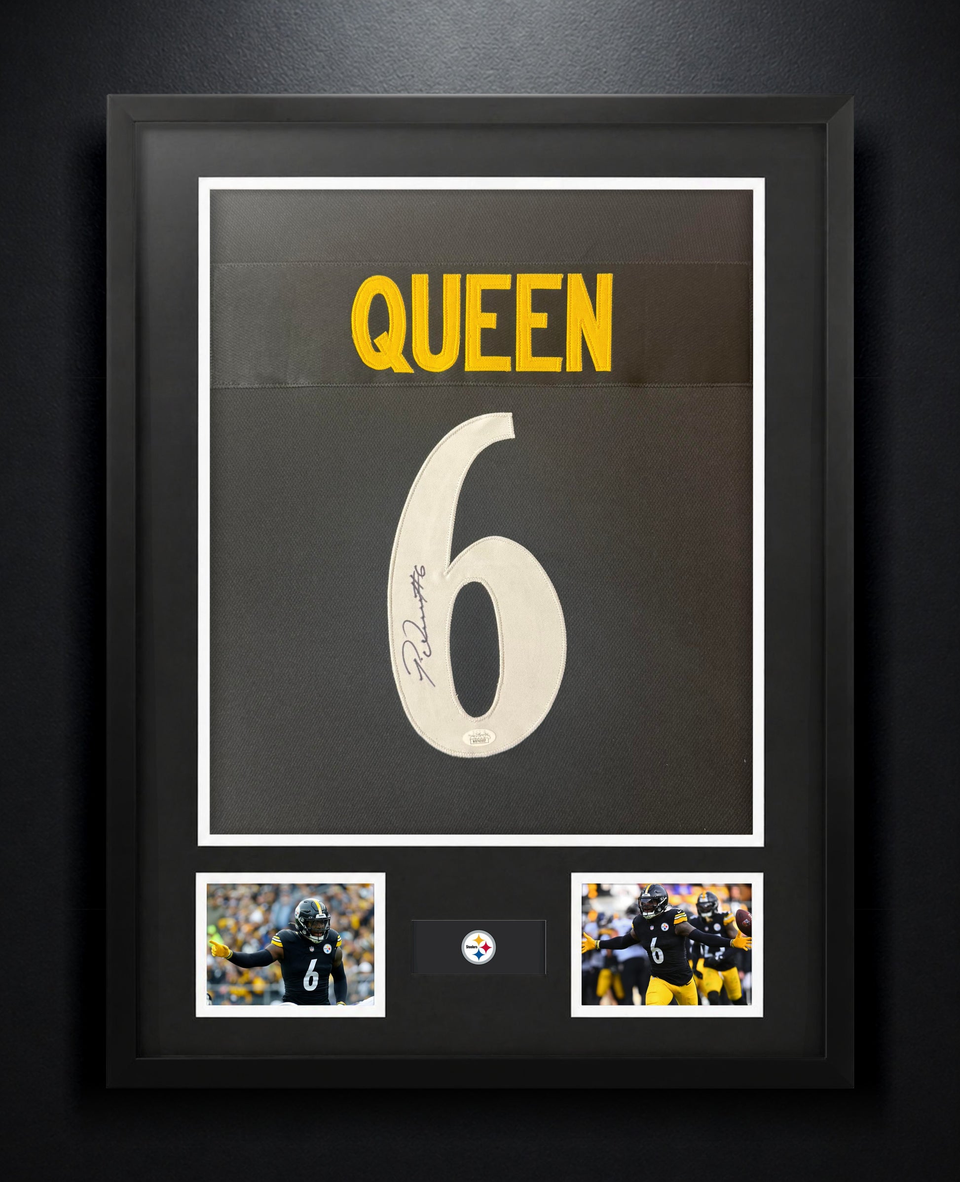 Patrick Queen Signed Pittsburgh Steelers Jersey Framed JSA COA - Photo of frame