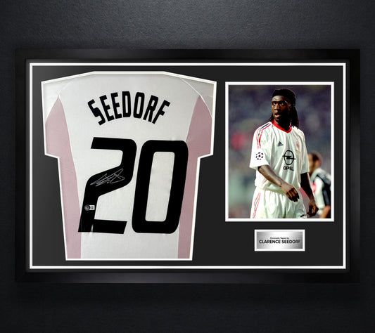 Clarence Seedorf Signed AC Milan Adidas Jersey Framed Beckett COA - Photo of frame