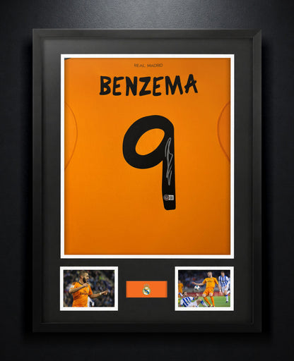 Karim Benzema Signed Real Madrid Jersey Framed Beckett COA - Photo of frame