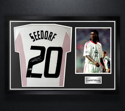 Clarence Seedorf Signed AC Milan Adidas Jersey Framed Beckett COA - Photo of frame
