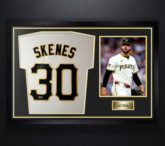 Paul Skenes Signed Pittsburgh Pirates Nike Jersey Framed PSA COA - Photo of frame