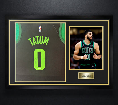 Jayson Tatum Signed Boston Celtics Nike Jersey Framed PSA COA - Photo of frame