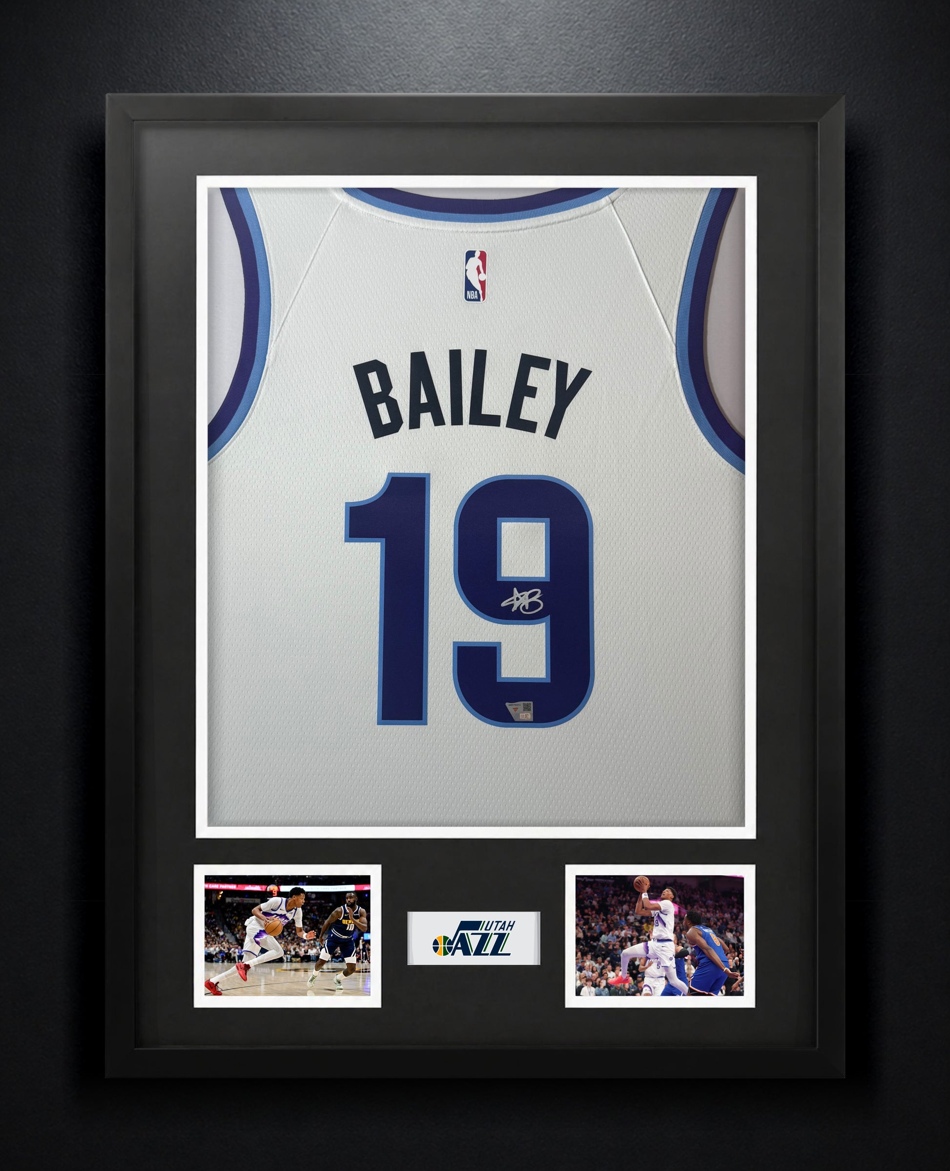 Ace Bailey Signed Utah Jazz Nike Jersey Framed Fanatics COA - Photo of frame