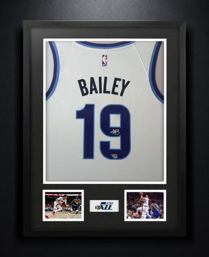Ace Bailey Signed Utah Jazz Nike Jersey Framed Fanatics COA - Photo of frame