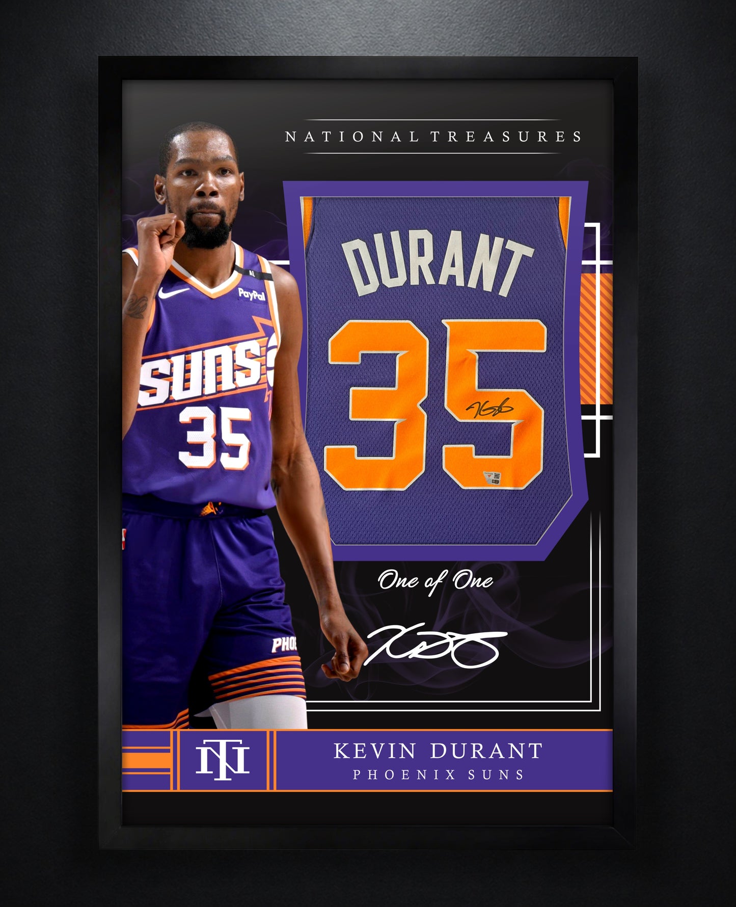 Kevin Durant Signed Phoenix Suns Nike Jersey Framed Fanatics COA - Photo of frame