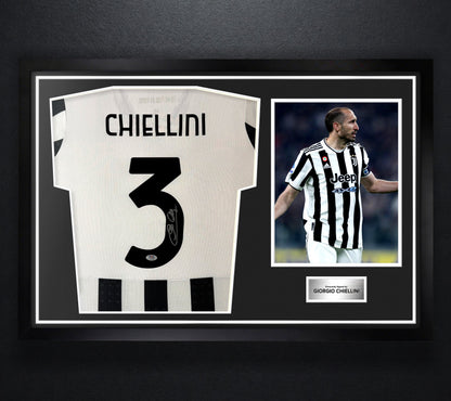 Giorgio Chiellini Signed Juventus Adidas Jersey Framed PSA COA - Photo of frame