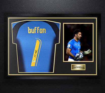 Gianluigi Buffon Signed Italy Puma Jersey Framed Beckett COA - Photo of frame