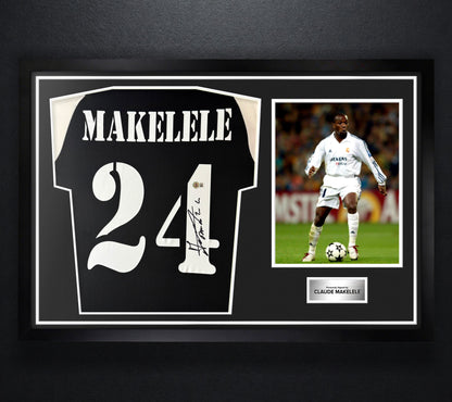 Claude Makelele Signed Real Madrid Adidas Jersey Framed Beckett COA - Photo of frame