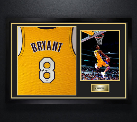 Kobe Bryant Signed Los Angeles Lakers Jersey Framed PSA COA & GRAD LOA - Photo of frame