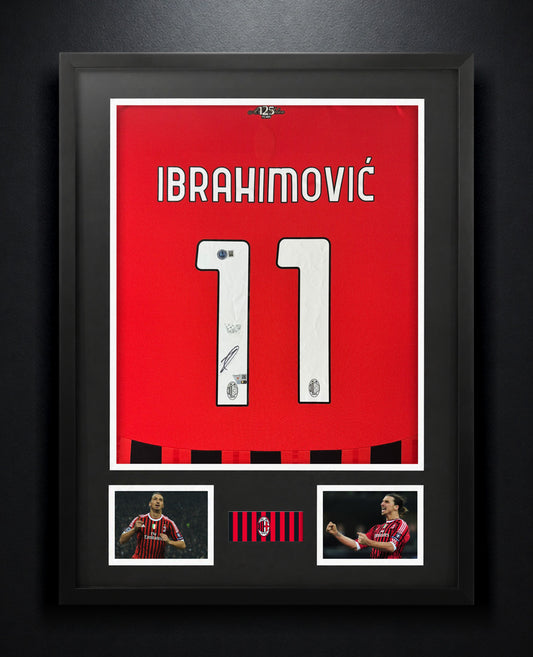 Zlatan Ibrahimović Signed AC Milan Puma Jersey Framed Fanatics & Beckett COA - Photo of frame