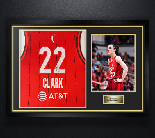 Caitlin Clark Signed Indiana Fever Nike Jersey Framed PSA COA - Photo of frame